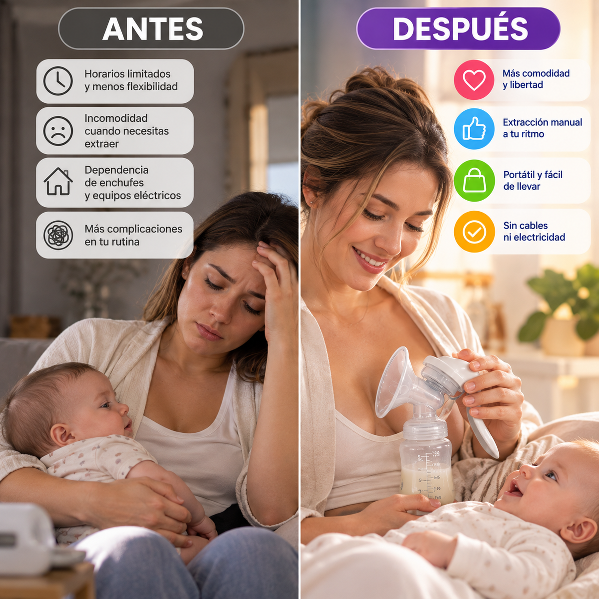 Extractor de Leche Manual Portátil | Comodidad a Tu Ritmo