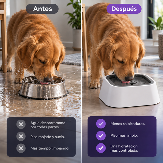 Bebedero Antisalpicaduras para Perros y Gatos – No Splashes