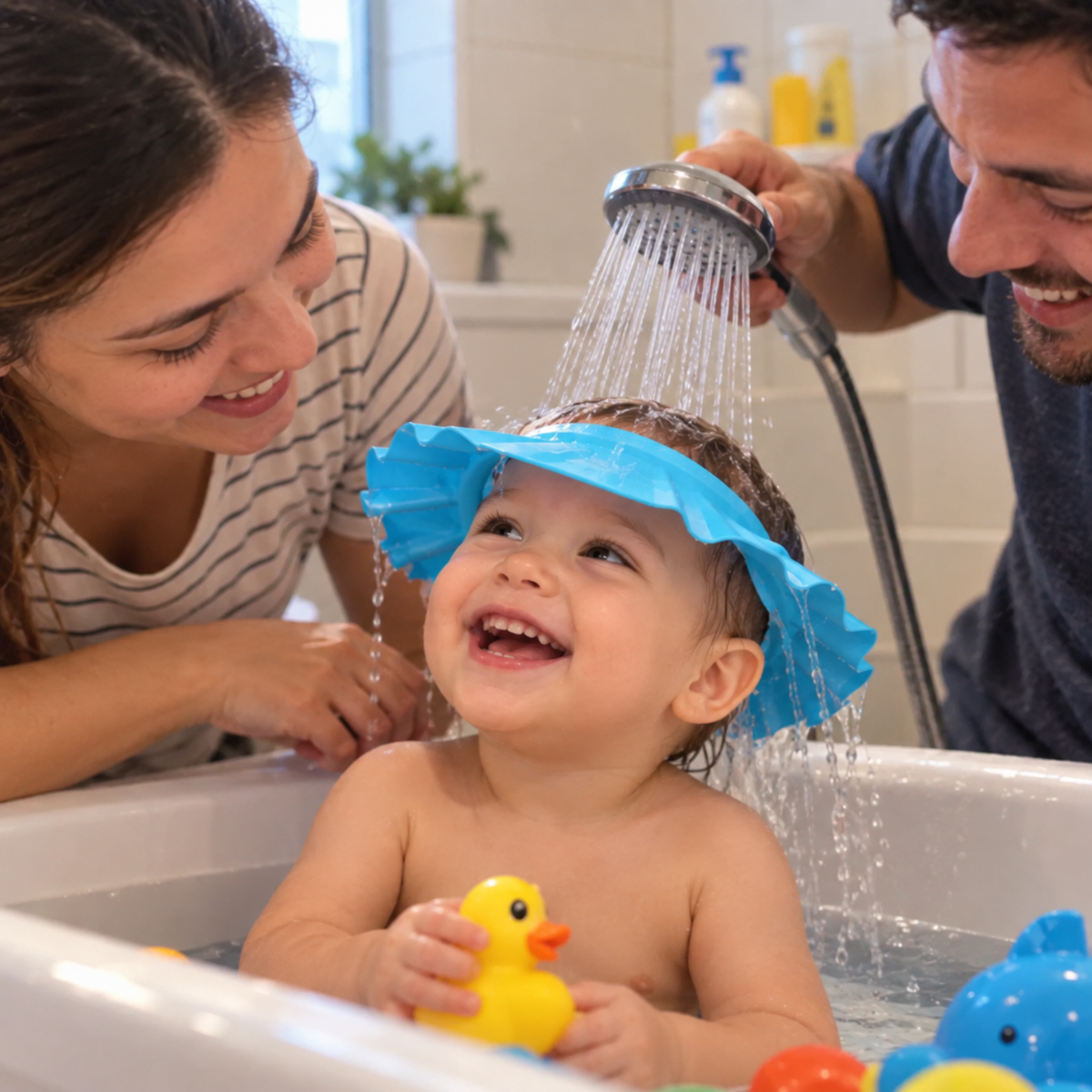 Gorro de Ducha para Bebés y Niños | Baños Más Cómodos