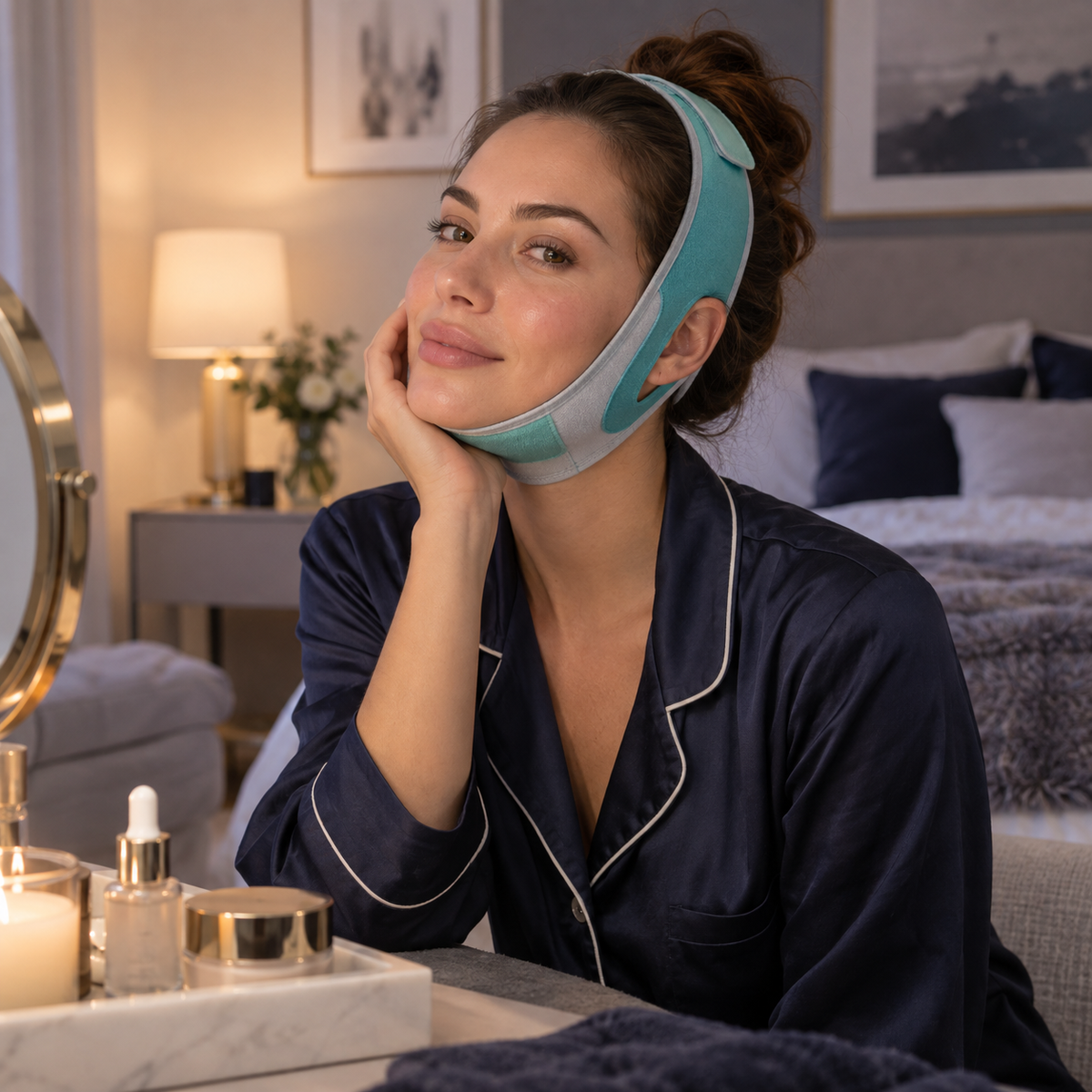 Banda Reductora Facial para Papada | Faja Facial Ajustable