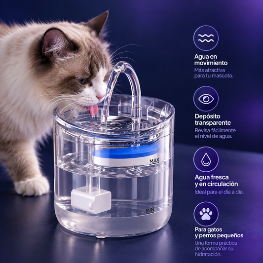 Fuente de Agua Automática para Gatos y Perros | 2 Litros