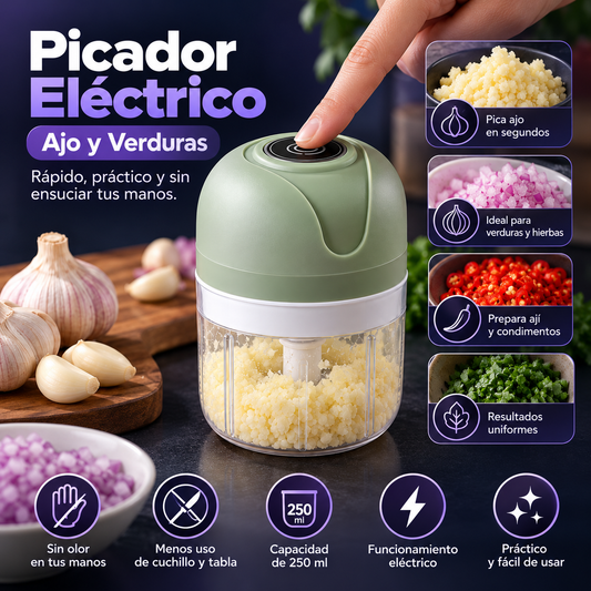 Picador Eléctrico de Ajo y Verduras 250 ml
